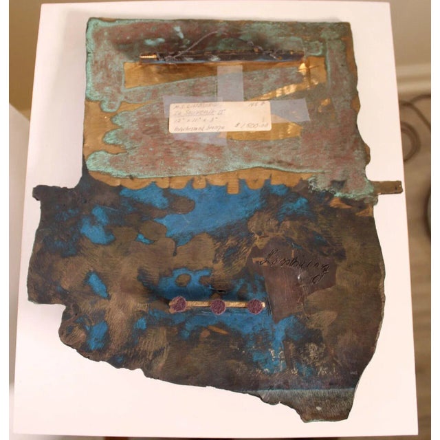 Late 20th Century Le Souvenir II Modern Polychromed Bronze Hanging Wall Sculpture Signed Sue Linburg For Sale - Image 12 of 13