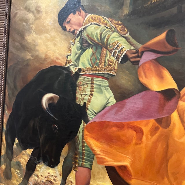 20th Century Spanish School Oil on Canvas Framed Signed Titled Matador For Sale - Image 10 of 12