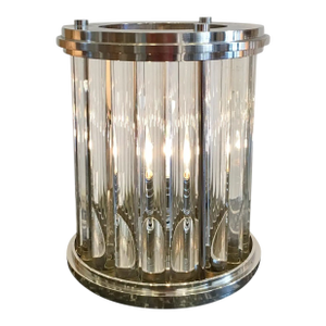 Art Deco Style Nickel Plated Glass Rod Modernist Lamp by Randy Esada Designs