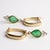 Metal 14k Yellow Gold Hoop Earrings With Pear-Shaped Emeralds and Diamond Accents, A Pair For Sale - Image 7 of 13