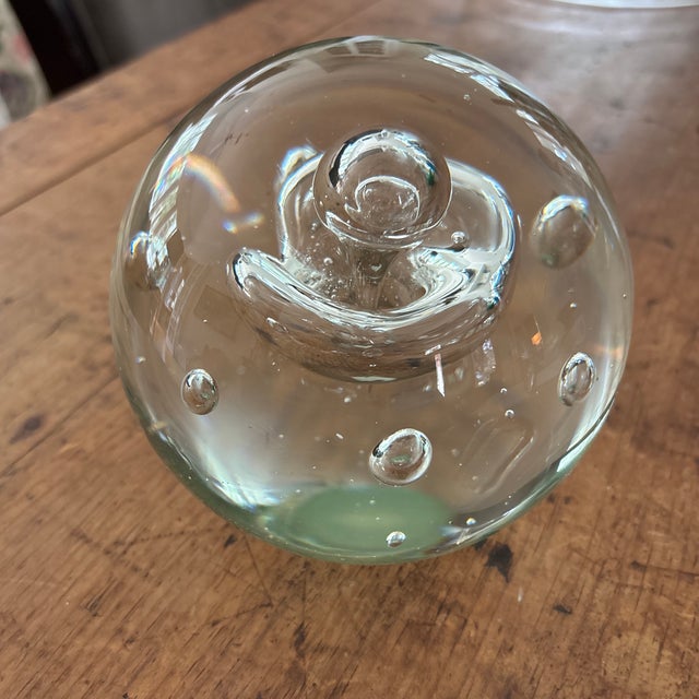 Glass Ball Paperweight For Sale - Image 4 of 5