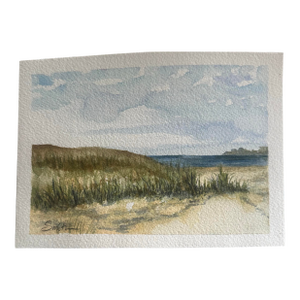 “Dune Path to the Sea” Original Coastal Landscape Watercolor by Nancy Smith