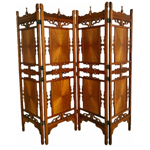Vintage solid rosewood room divider or Shoji Screen. This is one of the most beautiful and versatile pieces of furniture I...