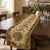 Mid-Century Modern Vintage Japanese Gobelin Rose Tapestry Table Runner Olive Green Pink Metallic Trim For Sale - Image 3 of 9