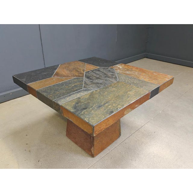 Brutalist Brutalist Slate Stone Coffee Table, 1980s For Sale - Image 3 of 14