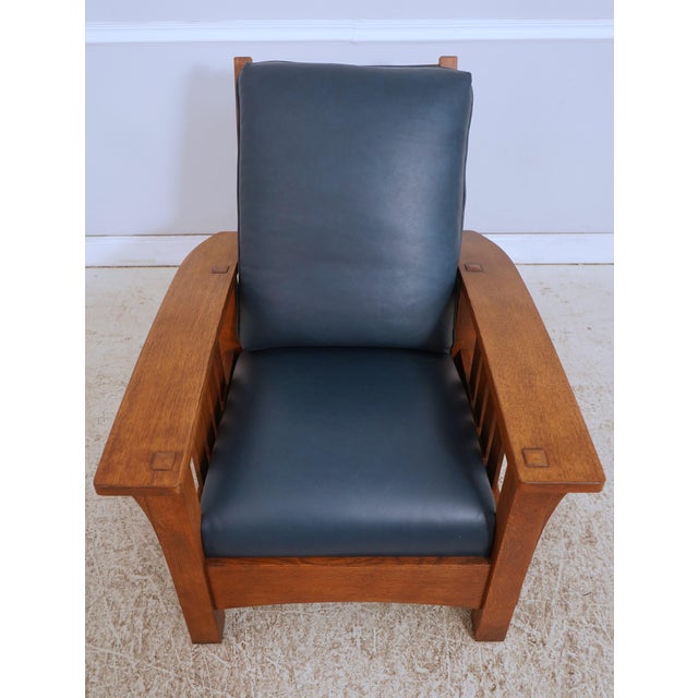 Age: C.2002 Details: Finish No.32 High Quality Construction Arts & Crafts Nice Tooled Leather Quality Blue Leather...