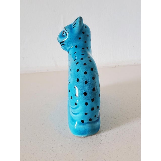 Mid 20th Century Petite Turquiose Cat Figurine, Vintage For Sale - Image 5 of 8