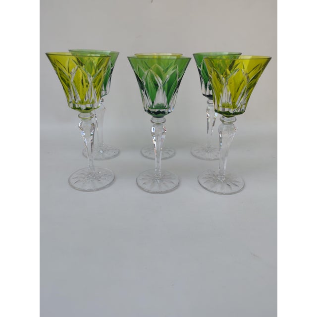 Large Camargue Model Crystal Glasses from Saint Louis, 1940s, Set of 6 For Sale - Image 9 of 9