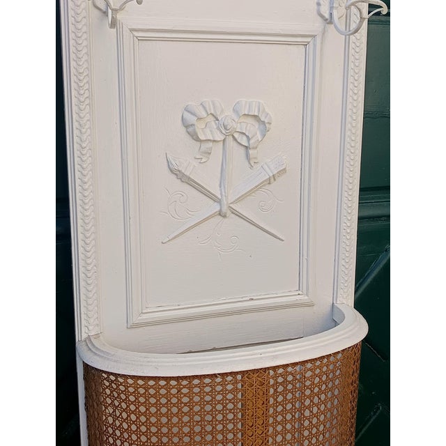 Wood Louis XVi Wooden and Cane Coat Rack, 1920s For Sale - Image 7 of 9
