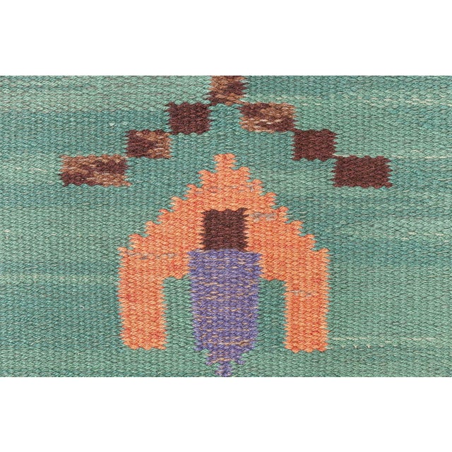 Mid-Century Modern Doris Leslie Blau Midcentury Swedish Green Handmade Wool Rug For Sale - Image 3 of 9