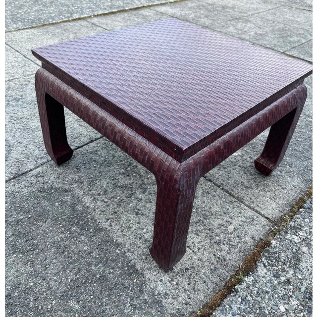 1970s Grasscloth Side Tables by Baker, a Pair For Sale In Seattle - Image 6 of 8