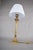 Tall Neoclassical Brass Table Lamp with Fluted Column and Pleated White Shade, 1960s For Sale - Image 4 of 11
