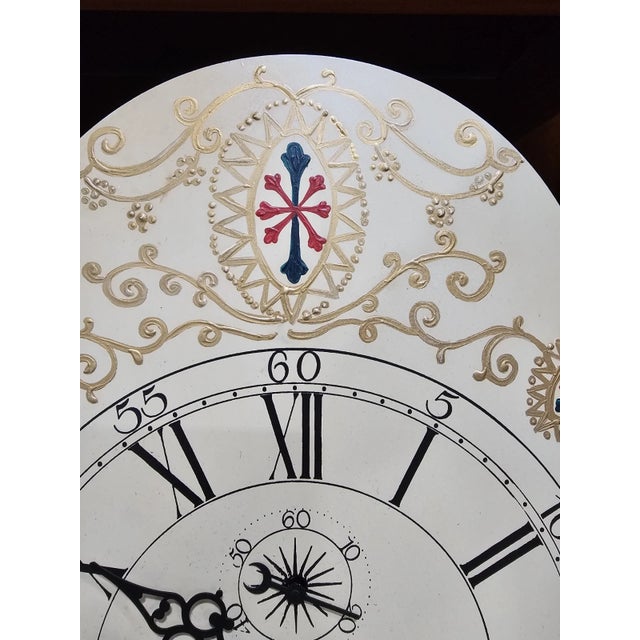 Wood Late 20th Century David T. Smith Tiger Maple Tall Case Clock Grandfather Clock Ohio Benchmade For Sale - Image 7 of 15