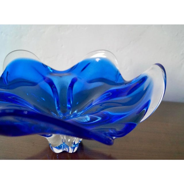 Glass 1960’s Mid-Century Modern Hand Blown Glass Decorative Bowl For Sale - Image 7 of 12