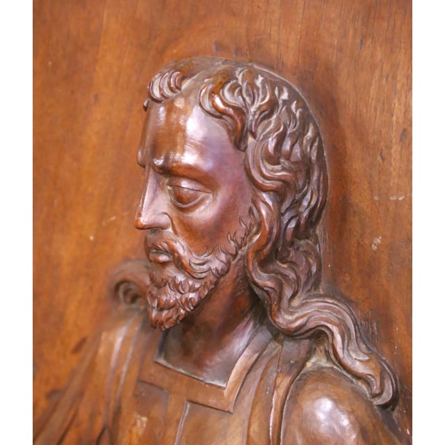 Pair of 17th Century French Walnut Panels of Saint Paul and Saint Teresa of Ávila For Sale - Image 10 of 10