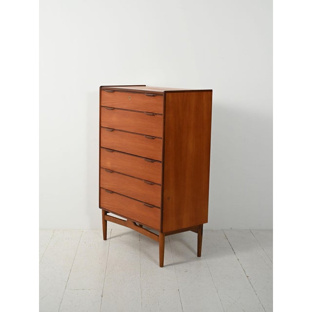 Danish Teak Chest of Drawers with Contrasting Details, 1960s For Sale - Image 4 of 8