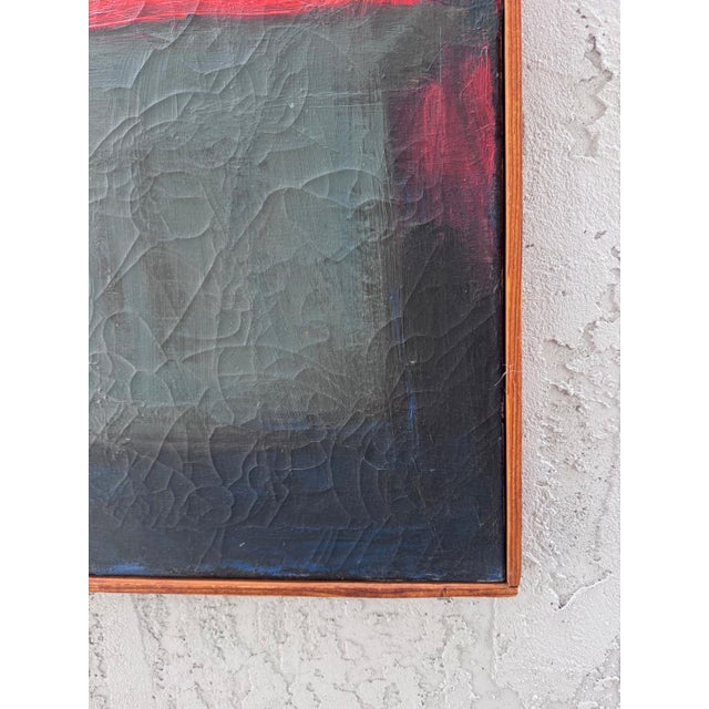 Mid-Century Modern Abstract Painting With Crackle Textures For Sale - Image 9 of 10