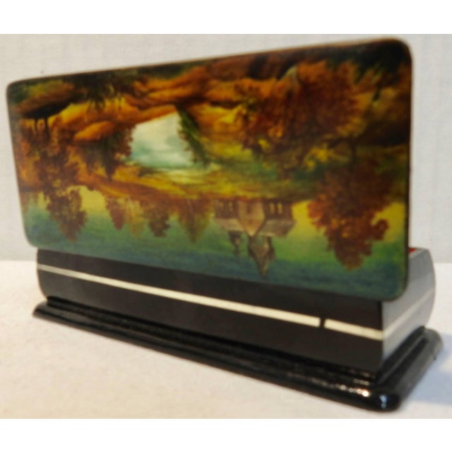 1940s Hand-Painted Russian Lacquer Box For Sale - Image 5 of 9