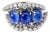 Vintage 14k White Gold 3-Stone Star Sapphire & Diamond Cocktail Ring, Size 5.25 For Sale