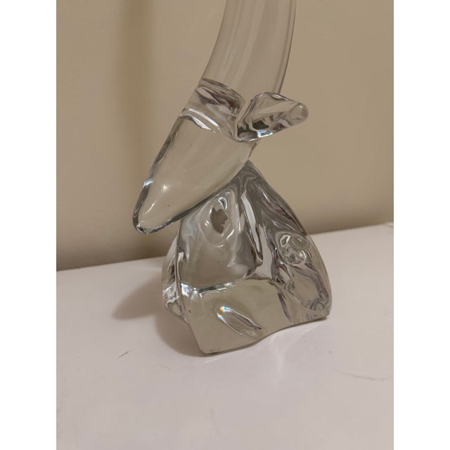 Transparent Daum France Art Glass Diving Dolphin Crystal Sculpture Figurine Signed 18in For Sale - Image 8 of 8