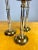 1980s Vintage Maitland Smith Style Chrome and Brass Faux Bamboo Candlestick Holders—set of 3 For Sale - Image 5 of 8