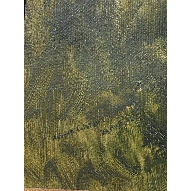 1960s "Field of Flowers, Maine" Original Oil Painting by Robert Solotaire. For Sale - Image 4 of 6