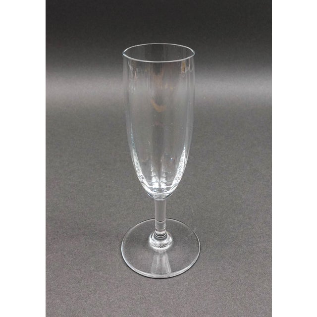Mid 20th Century Baccarat France Montaigne Optic Crystal 6 3/4" Fluted Champagne Glasses - Set of 6 For Sale In Miami - Image 6 of 10
