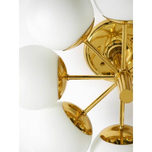 Metal Vintage Space Age Brass Ceiling Lamp with Glass Balls from Kaiser Leuchten, 1960s For Sale - Image 7 of 18