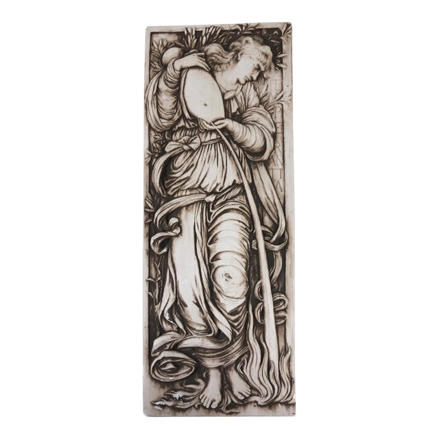 Vintage Neoclassical Sculptural Relief Italian Plaster Plaque For Sale