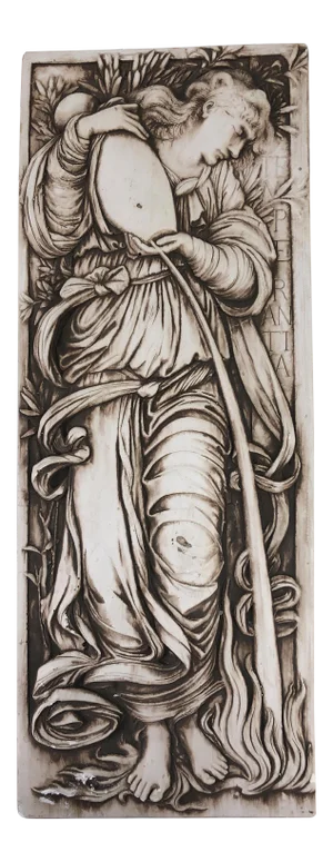 Vintage Neoclassical Sculptural Relief Italian Plaster Plaque