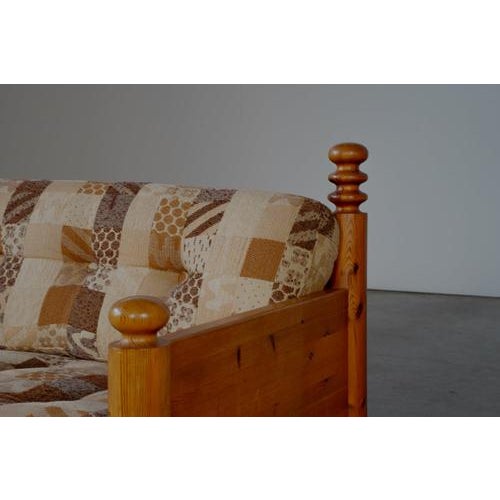 Vintage Swedish Pine Sofa by Uno and Osten Kristiansson, 1970s For Sale - Image 3 of 8