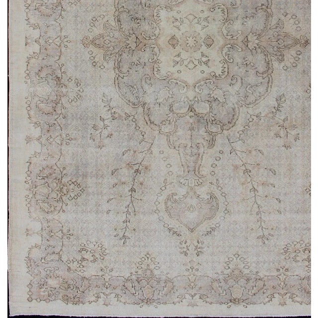 Traditional Vintage Turkish Rug in Sand, Cream, Lavender & Brown Highlights by Keivan Woven Arts For Sale - Image 3 of 13