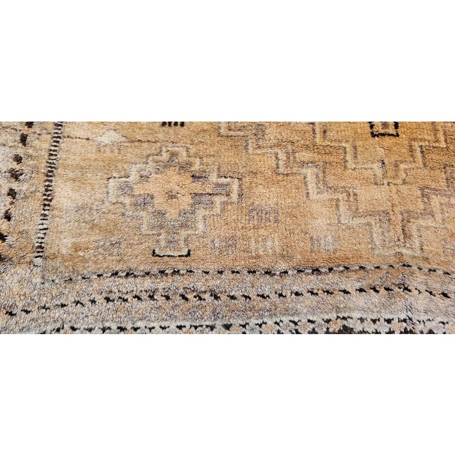 Vintage Moroccan Tribal Rug, Hand-Knotted Wool, Geometric Pattern, Camelhair, 3’ X 5’ For Sale - Image 14 of 17
