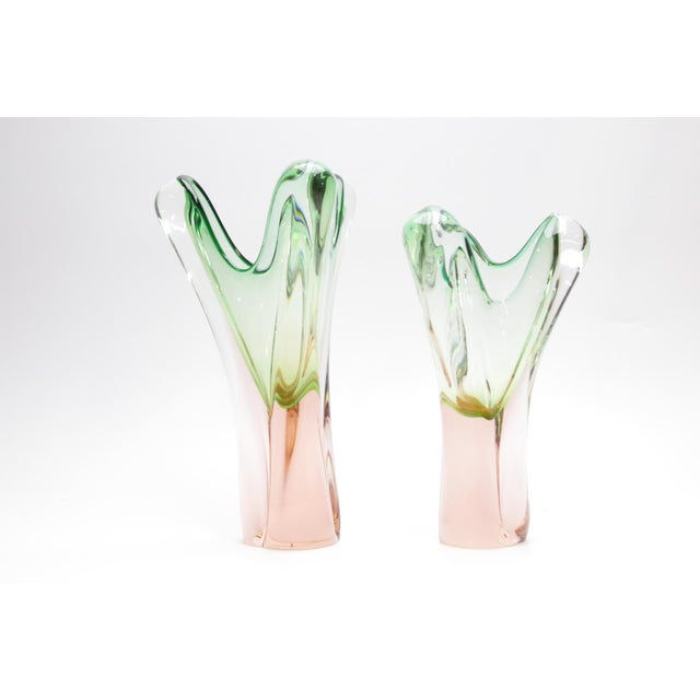 Glass Vase and Bowl by Josef Hospodka for Sklarny Chribska, Czech, 1960s, Set of 3 For Sale - Image 4 of 18