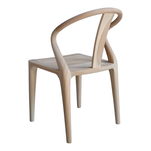 Transitional Izzy Reclaimed Teak Wood Outdoor Dining Chair by Artesia For Sale - Image 3 of 6