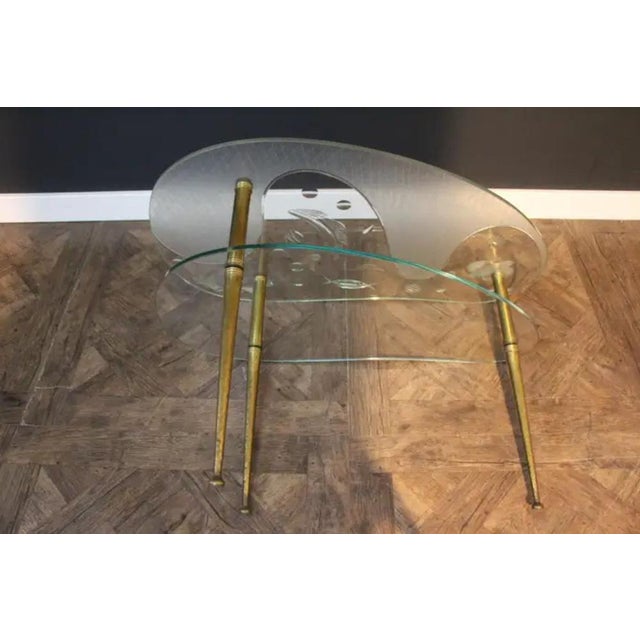 Mid-Century Engraved Clear Glass Coffee Table, 1950s For Sale - Image 12 of 18