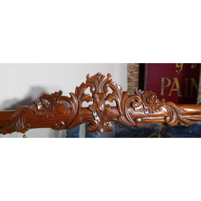 Large Carved Overmantle Mirror, 1980s For Sale - Image 4 of 7