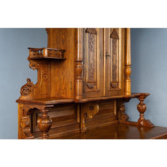 Wood Antique Wooden Buffet Cupboard For Sale - Image 7 of 18