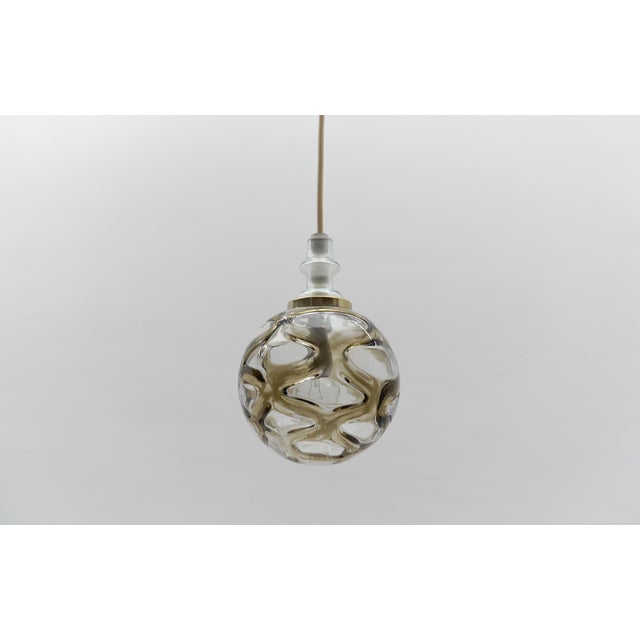 Metal Space Age Petit Opal Glass Hanging Lamp with Chrome, 1960s Germany For Sale - Image 7 of 7
