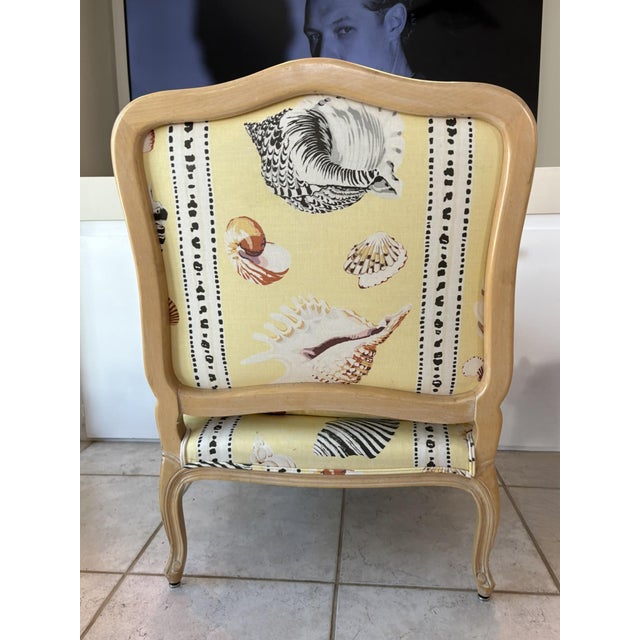 Vintage Beverly Interiors Coastal Shell Print Accent Chair For Sale - Image 13 of 17