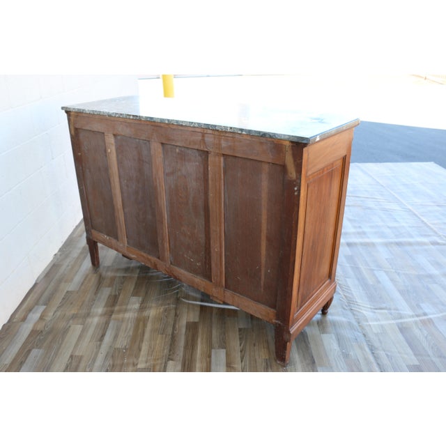 Antique French Art Deco Marble Top Sideboard Buffet Cabinet | Carved Solid Wood Bar Cabinet | Circa 1920s For Sale - Image 18 of 18