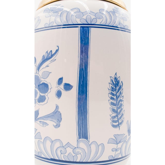 Royal Delft Large Blue & White Tobacco Jar C-49 With Brass Lid For Sale In Philadelphia - Image 6 of 12
