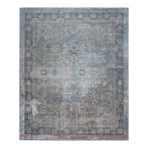 Fine Classic Traditional Sky Blue Color With Allover Pattern Antique Persian Kerman Rug
