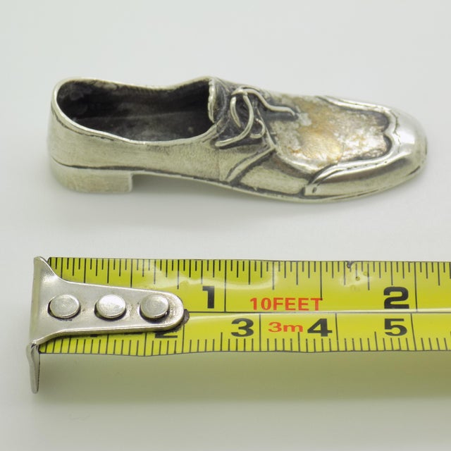 Vintage Italian Handmade Genuine Sterling Silver 925 Men’s Shoe Heavy Miniature For Sale - Image 10 of 10