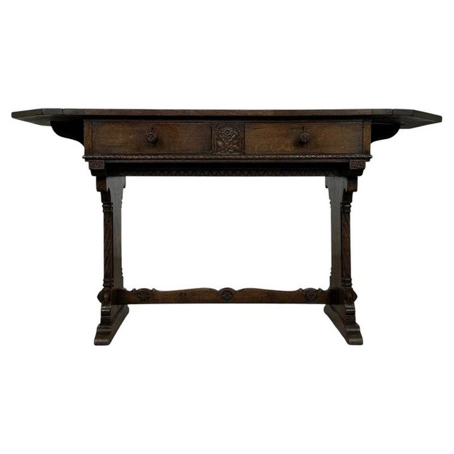 20th Century Gothic Revival English Oak Side Table For Sale - Image 17 of 17