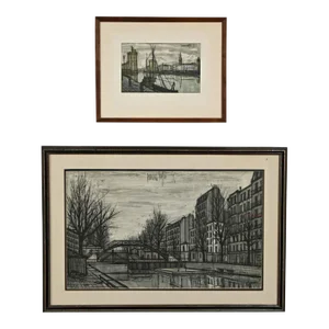 Vintage MCM St Martin Canal & France Port De La Rochelle Bernard Buffet Lithograph Prints