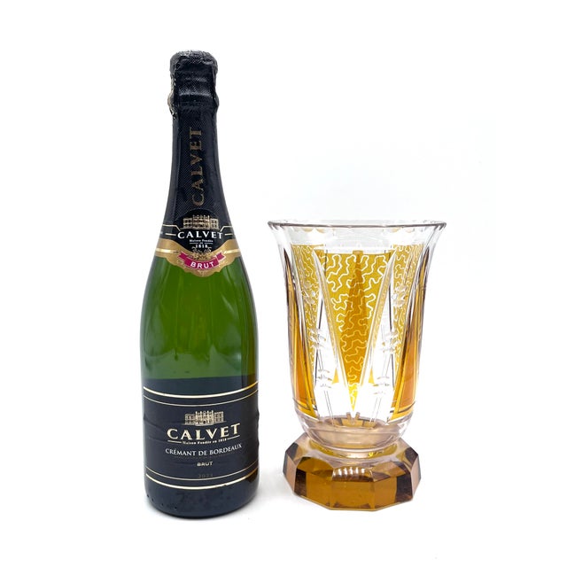 This magnificent vase is an outstanding example of Bohemian glass art from the mid-19th century. The solid body, crafted...