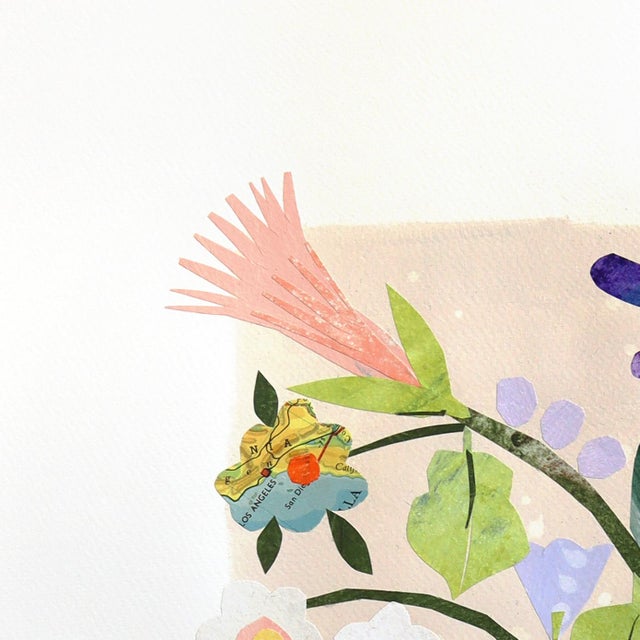 Hoops and Blooms, Lakers - Original Basketball Floral Still Life Mixed Media Collage on Paper For Sale - Image 4 of 6