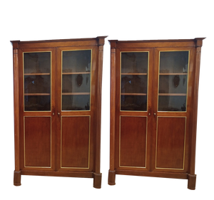 Empire Showcases in Mahogany, Set of 2