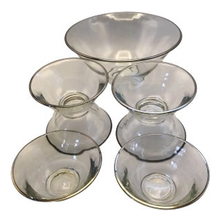 Platinum Rim Noritake Salad Bowl Set- Set of 7 For Sale